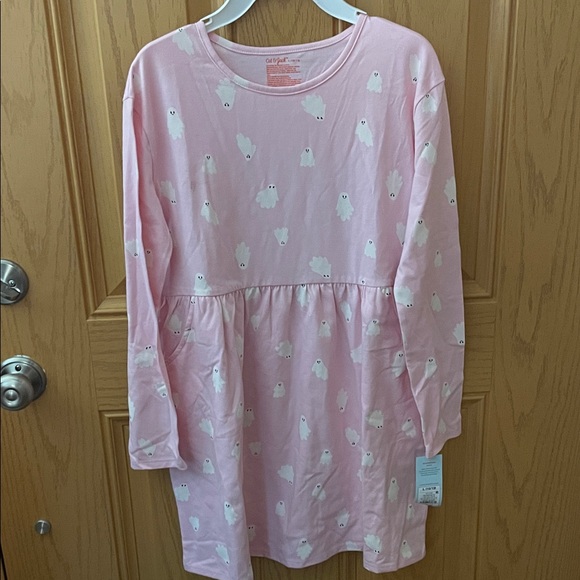 Cat & Jack Other - Cat & Jack Pink Ghost Dress - pink with white ghosts size L 10/12